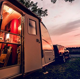Roulotte de camping.